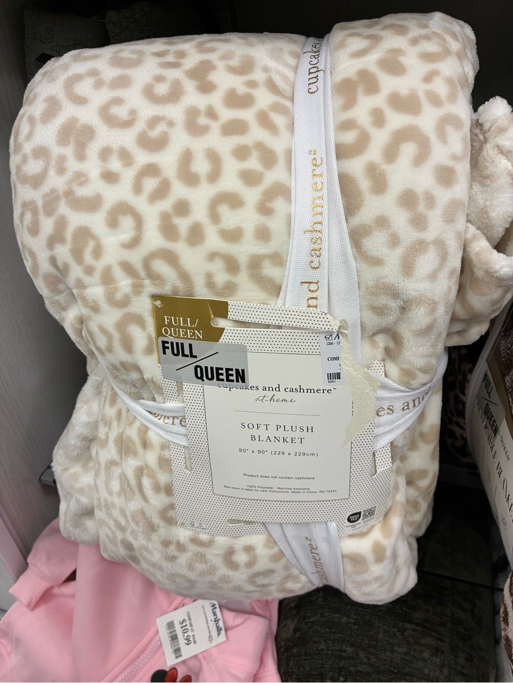 cupcakes & cashmere Cream Leopard Print Plush Blanket